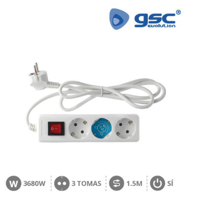 000000001 - 8436021940018 Base múltipla 3T + Int. (3x1,0mm) 1,5M Branco