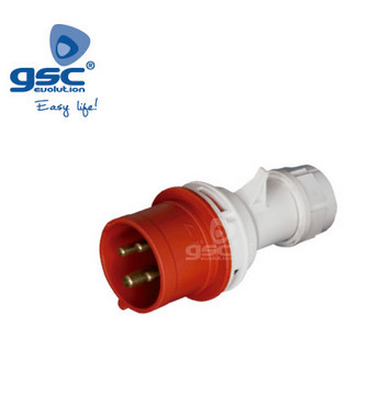 002300385 - 8436021943859Plugue Cetac 4P (3P+t) 32A IP44 Vermelho