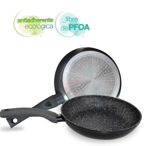 002702562 - 8433373025622 Frigideira em alumínio forjado efeito granito Ø220mm