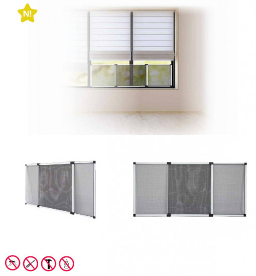 402000003 - 8433373059504Rede mosquiteira extensível para windows 70x100cm - caixa 5u