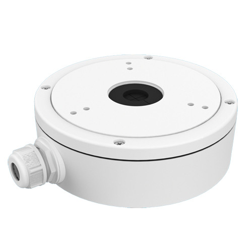 Caixa de conexões - Para câmaras dome - Apto para uso exterior - Instalação em tecto ou parede - Cor branco - Passador de cabos