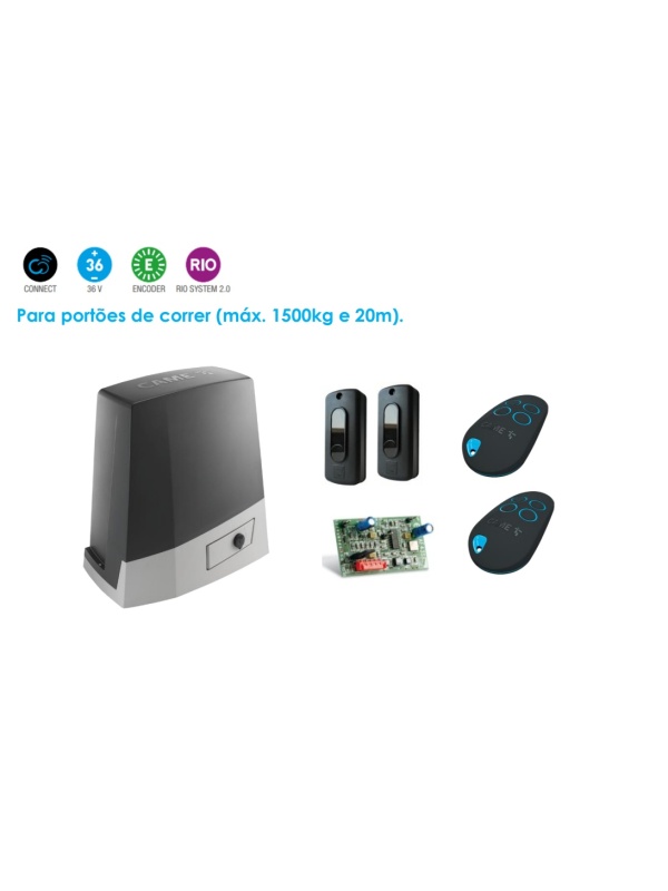CAME - KIT BKV 36V - 8K01MS-029 (801MS-0300) - Para portões de correr até 1500kg / 20m