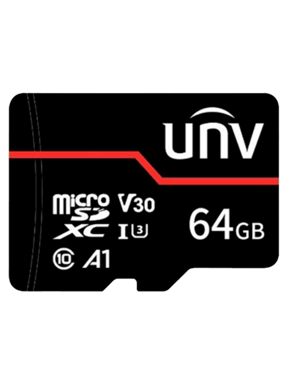 Cartão de memória Uniview - microSD | Capacidade 64 GB - Classe 10 | Velocidade de escrita 70 MB/s - Até 3.000 ciclos de escrita - Formato exFAT - Ampla gama de temperaturas.: -25 ºC a 85 ºC