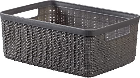 Cesta de Yute Rectangular S 5L Gris Oscuro