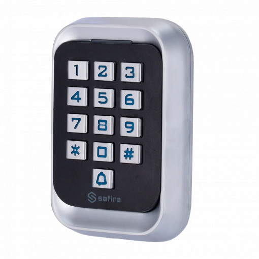 Control de acceso autónomo - Acceso por tarjeta EM y PIN - Salida de relé, pulsador y timbre - Wiegand 26 - Control de tiempos - Apto para interior
