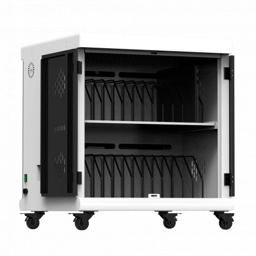 Gabinete de carga con ruedas - A computadoras portátil e tabletas - 24 puertas de cargando - Dispositivos hasta 15.6"