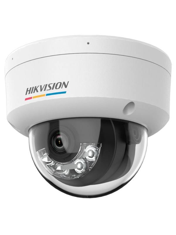 Hikvision câmara IP Dome gama VALUE ColorVu3.0 - Resolução 4 MPx | PoE IEEE802.3af - ColorVu3.0: imagem a cores HIKAI-ISP F1.0 1/1.8" - 2.8 mm | Microfone | Luz híbrida até 30m - Detecção de movimento 3.0 - IP67 | IK08