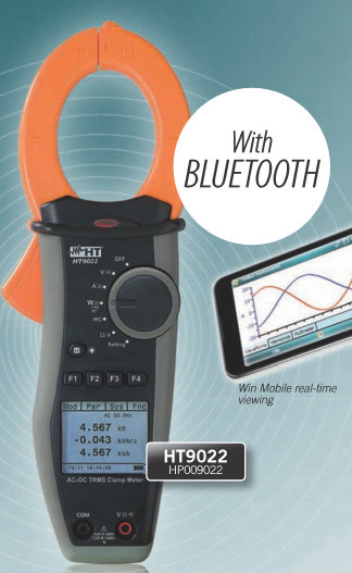 HT9022 - HP009022 - Analisador de qualidade de energia com pinça com conexão Bluetooth HT ITALIA