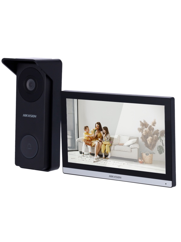 Kit de videoporteiro - Tecnologia 4 fios analógicos e WiFi - Placa e monitor | Permite 2 monitores mais - Conexão por 4 fios - Aplicação móvel com P2P | Relés internos no monitor - Montagem à superfície IP65, IK08