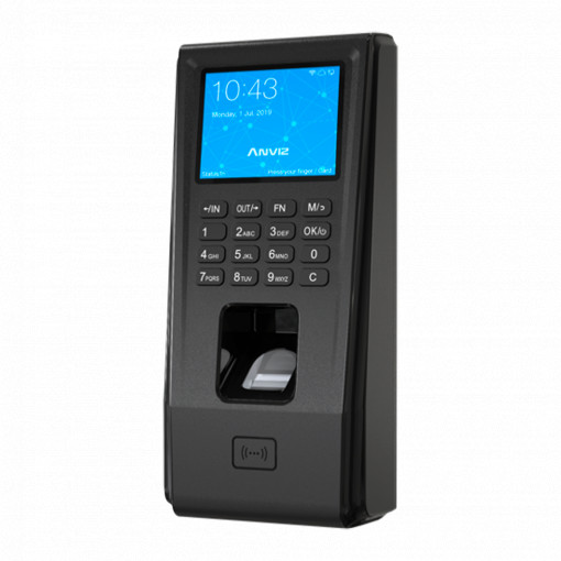 Leitor biométrico autónomo ANVIZ - Impressões digitais, RFID e teclado - 3000 gravações / 50000 registos - TCP/IP e Wiegand 26 - Controladora integrada - Software Anviz CrossChex