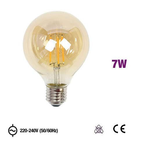 MRD-G125E2770CEA - LÂMPADA E27 G125 LED FILAMENTO 7W 2300K AMBER GLASS OMNIUM ELECTRIC