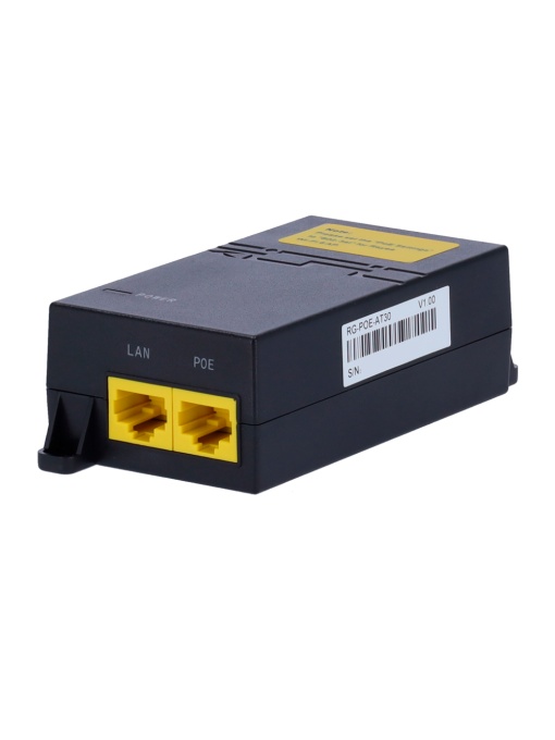Ruijie - Inyector Papa IEEE802.3at - Puertas RJ45 10/100/1000 Mbps - Fuerza 30 W - Distancia máximo 100 m - Diseño compacto