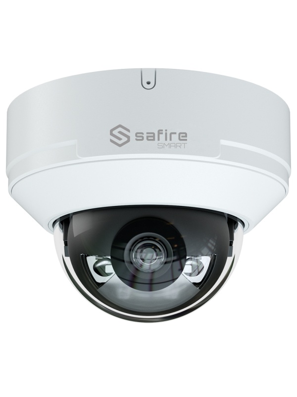 Safire Smart câmara Domo IP gama E1 com AI-ISP - Sensor 1/2.9" grande abertura F1.0 Night Color X - Resolução 4 Megapixel (2688x1520) | MicroSD - Lente 2.8 mm | Microfone incorporado | LED 30m - IA: Classificação de humanos e veículos | Contagem - Imperme