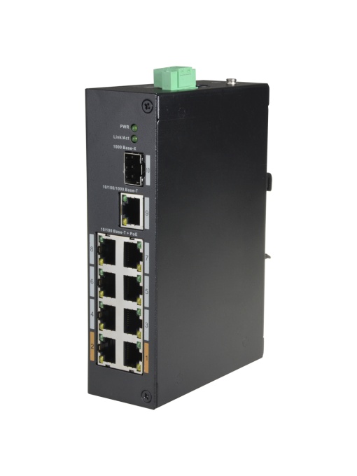 Switch Ethernet PoE 10 Porte (8 PoE + 2 Uplink) 10/100 Mbps - Compatibile Con Standard IEEE 802.3af/at, Non Gestito