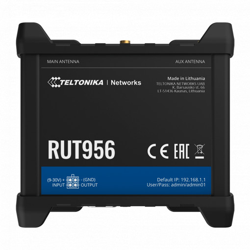 Teltonika Router 4G Industrial - 4 portas Ethernet RJ45 Fast Ethernet - Dual SIM 4G (LTE) Cat 4 até 150Mbps - 3x Entrada + 3x Saida Digital + RS232 + RS485 - Wi-Fi 802.11b/g/n 2.4GHz - GNSS