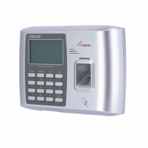 Terminal de Controlo de Presença ANVIZ - Impressões digitais, cartões RFID e teclado - 2000 gravações / 50.000 registos - TCP/IP, USB, WiFi, relé para sirene - 8 Modos de Controlo de presença - Software CrossChex gratuito