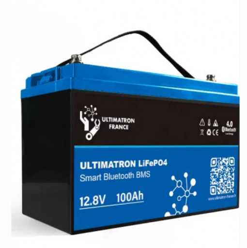 UBL-12-100-PRO - Bateria de lítio Ultimatron 12,8 V 100 Ah LiFePO4 Smart BMS com Bluetooth
