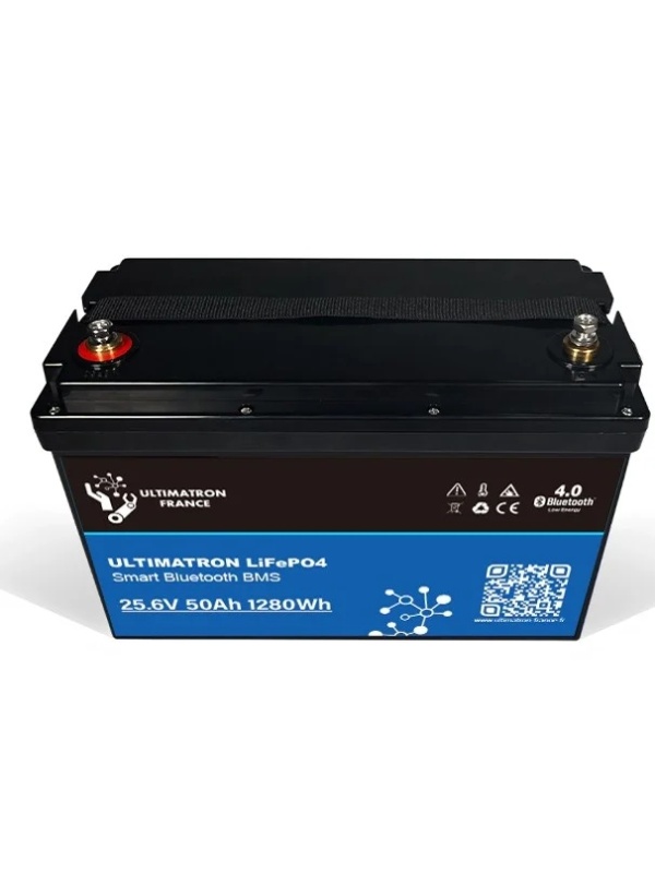 UBL-24-50 - Ultimatron LiFePO4 Lithium Battery 25.6V 50Ah With Bluetooth And Smart BMS Integrated