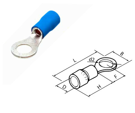 000303614 - 8433373036147 Saco 50u Terminal isolado redondo 5,3/2,5 mm Azul