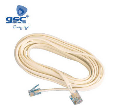 002600950 - 8436021949509Extensão Macho para Macho 6p4c / 2,5M - Branco