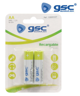 106005007 - 8433373046283 Bateria recarregável GSC HR6 (AA) 1.2V 2300mAh Blister 2uds