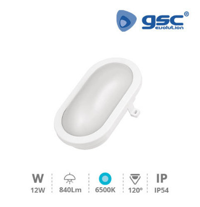 200205040 - 8433373045446Aplique oval Hitra 12W 6500K IP54