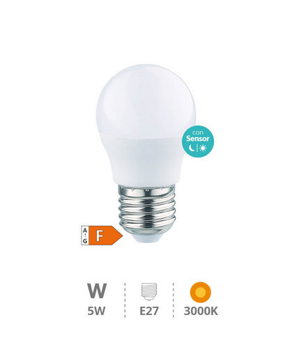 200680008 - 8433373061705 Lâmpada LED esférica com sensor crepuscular 5W GU10 3000K