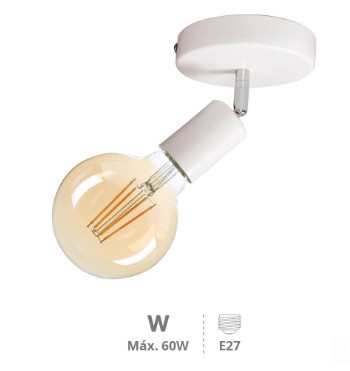 202000009 - 8433373067165Spot de teto simples Kestila Série E27 Branco