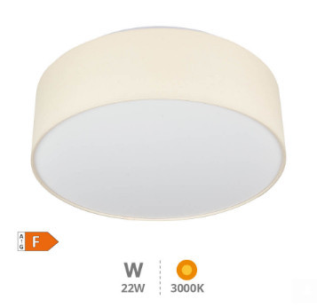 203605070 - 8433373063839Candeeiro de tecto em tecido LED Kasker 22W 3000K a 6500K regulável Bege
