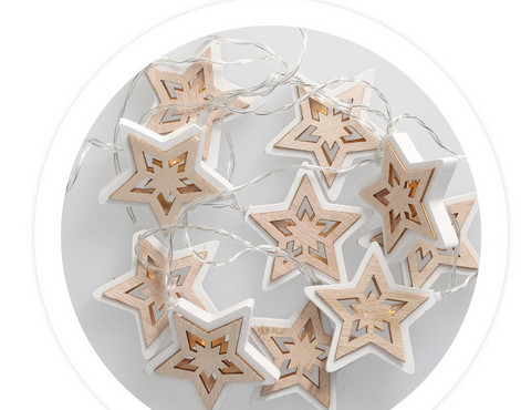 204600025 - 8433373065598Estrelas de LED de madeira 1,35M de luz quente