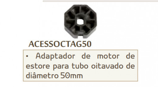 Adaptador de motor de estore para tubo oitavado-ACESSOCTAG50 AUTOMATEASY