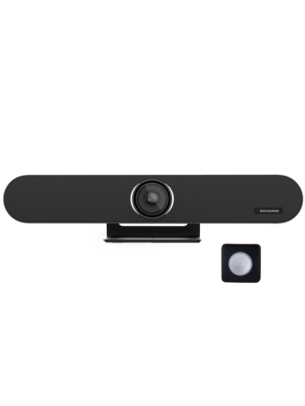 Barra de videoconferência All in One - Resolução 4K - Ângulo de visão 120° - Microfones e altifalantes integrados - Inclui botão de transmissão - Plug &amp; Play