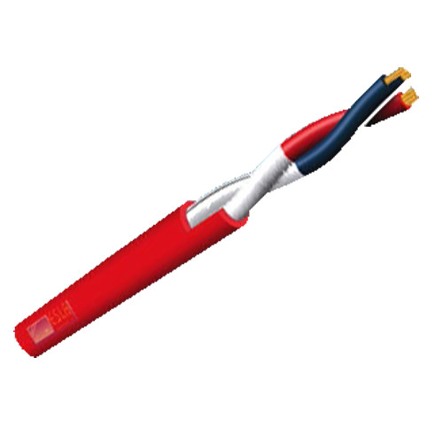 Bobina de cabo entrançado blindado - Resistente ao fogo RF 120 minutos - Bobine de 500 metros - Condutor de cobre 2x2.5mm2 - Certificado de CPR Cca -1sb, a1, d1 - Certificado EN 50575 - Resistência 8.3 Ω/Km