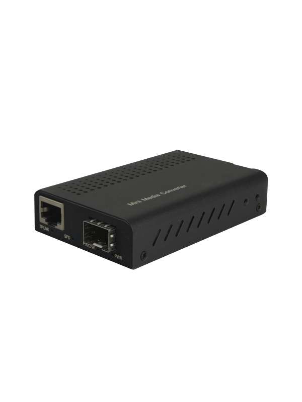 Convertidor de medios de comunicación - 1x Éternet RJ45 - 1x SFP - Gigabit - 10/100/1000 Base-TX - Tamaño reducido