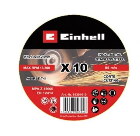 DISCOS CORTE INOX 115X1MM-LATA DE 10 UND