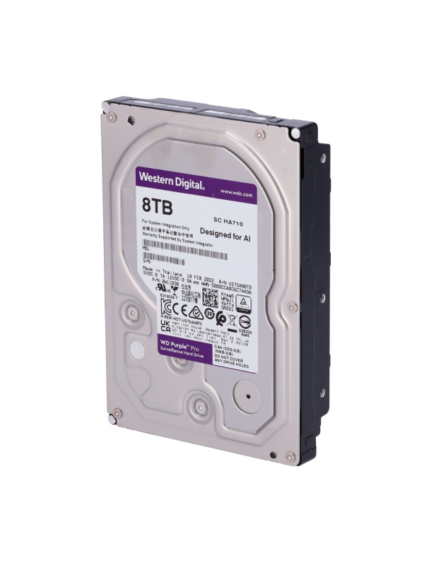 Disque dur numérique occidental - Capacité 8 TB - Interplay SATA 6 Go / S - Modèle WD8001PURA - Conçu pour des vidéos intelligentes 24/7 - prend en charge jusqu'à 64 chambres haute définition