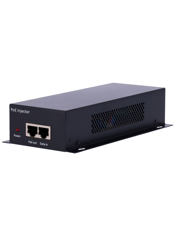 Injector duplo PoE - Entrada RJ45 10/100/1000/10000 Mbps - Potência total 60 W - Distância máxima 100 m - PoE/PoE+ IEEE802.3af/at - Estabilizado e protegido