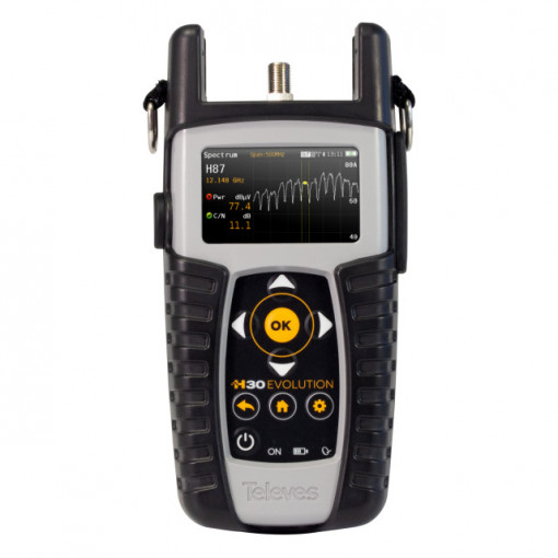 Medidor de campo H30Evolution - DVB-S/S2 + DVB-T (Inclui Mala de Transporte e Chicote Coaxial)