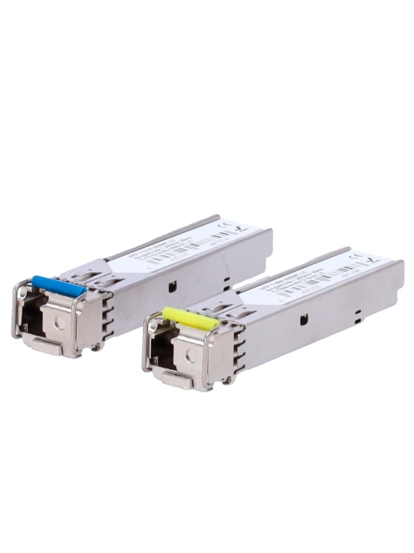Par de módulos transceptores SFP - Tx 1550/1310 nm Rx 1310/1550 nm - Fibra monomodo - Conector LC Simplex - Bidi - Máximo 20 km - 1.25Gb/s - 1000Base-LX