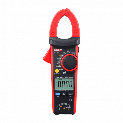 Pinza amperimétrica LCD - Medición en DC hasta 1000V - Medición en AC hasta 750V y 600A - Mide resistencia, capacitancia y frecuencia - Auto Rango | Test diodos | True RMS | NVC - Apertura de pinza de 30mm