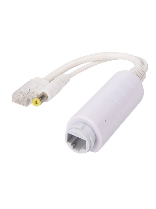 PoE Splitter - Para câmaras IP sem PoE - Entrada RJ45 (PoE) / Saída RJ45 e jack - Velocidade 10/100Mbps - Potência máxima 15 W / DC 12 V / 1A - PoE IEEE802.3af / PoE IEEE802.3at | IP66