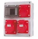 Quadro estanque IP44 IK08 para tomadas tipo Pimenteiro 4x63A Máximo