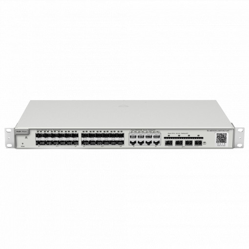 Reyee Switch Cloud Capa 2+ - 24 puertos SFP Gigabit (8 Puertos Combo RJ45) - 4 puertos SFP+ 10 Gbps - Static LAG/DHCP Snoop/IGMP Snoop/Port Mirror - VLAN/Port Isolation/STP/RSTP/ACL/QoS - Servidor DHCP/Rutas estáticas