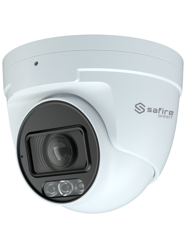 Safire Smart câmara Turret IP gama E1 com AI-ISP - Sensor 1/2.9" grande abertura F1.3 Night Color X - Resolução 4 Megapixel (2688x1520) | MicroSD - Motorizada 2.8-12 mm | Mic. integrado | LED 30m - IA: Classificação de humanos e veículos | Contagem - Impe