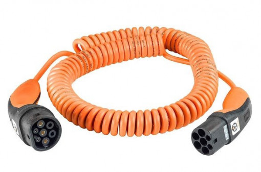Spiral loading cable (up to 11 kW) orange, type 2, 20 A, three -phase, 5 m