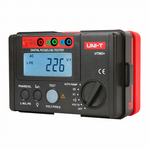 Testador de tempo de disparo do disjuntor - Visor LCD até 1000 contas - Compatível com circuitos monofásicos 195V~253V - Medição da tensão AC até 600V - Seletor de fases 0º e 180º - Apagado automático