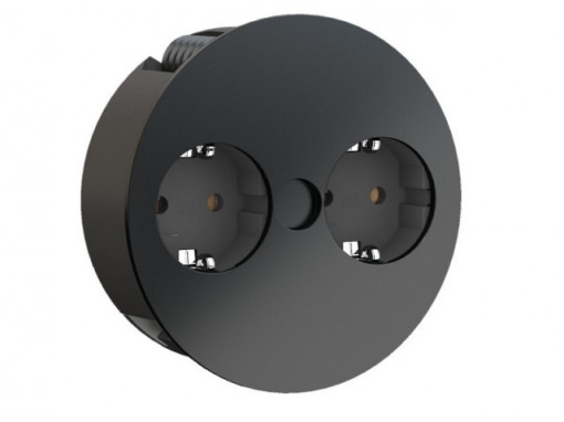 TWIST PRETO 2x SCHUKO + 2m CABO + FICHA