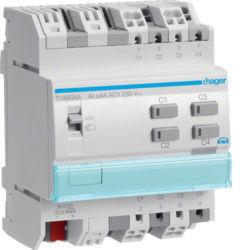 TYA604A - Actuador bin./est. 4 canais 4A KNX-S HAGER EAN:3250616059863