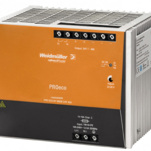 Weidmuller Pro Eco3 960W 24V 40A (trois phases) 1469560000