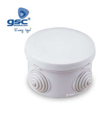 000301312 - 8433373013124Caixa de ligação redonda Ø80x40mm IP55 Cinza